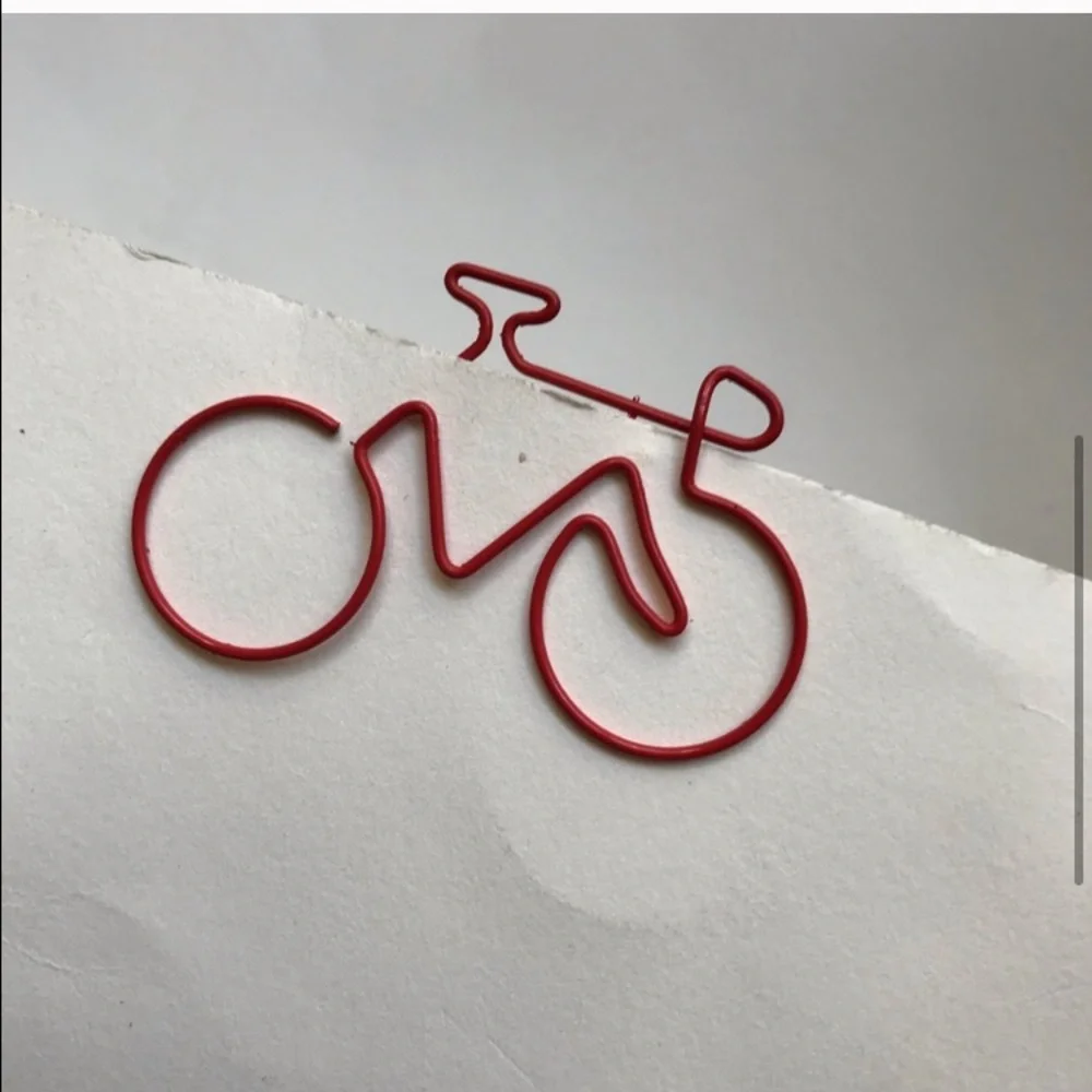 Bookmark bicycle red paper clip bike
